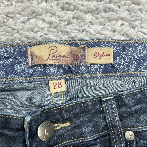 Paige Jeans Womens 28 Skyline Straight Dark Wash Made in USA Night Out Party - Picture 2 of 5